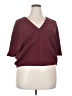 Express 100% Polyester Burgundy Short Sleeve Blouse Size 2X (estimated) - photo 1