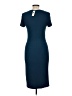Bordeaux Solid Blue Casual Dress Size M - photo 2