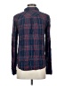 Paige 100% Viscose Plaid Blue Long Sleeve Button-Down Shirt Size S - photo 2