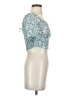 Paper Crane 100% Polyester Teal 3/4 Sleeve Blouse Size XS - photo 4