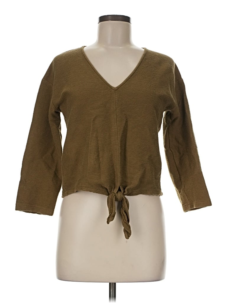 Pre-owned Texture & Thread Madewell 3/4 Sleeve T-shirt In Brown