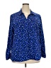 Kim Rogers Stars Blue Long Sleeve Blouse Size 2X - photo 1