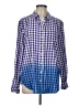 Pilcro Checkered-gingham Ombre Blue Long Sleeve Button-Down Shirt Size L - photo 1