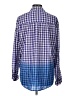 Pilcro Checkered-gingham Ombre Blue Long Sleeve Button-Down Shirt Size L - photo 2
