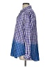 Pilcro Checkered-gingham Ombre Blue Long Sleeve Button-Down Shirt Size L - photo 5