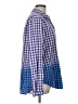 Pilcro Checkered-gingham Ombre Blue Long Sleeve Button-Down Shirt Size L - photo 4