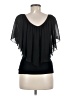 Venus 100% Polyester Black Short Sleeve Blouse Size M - photo 2