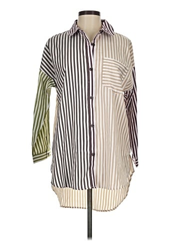 Cato 3/4 Sleeve Button-Down Shirt (view 1)