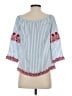 Gianni Bini 100% Rayon Blue 3/4 Sleeve Blouse Size XS - photo 2