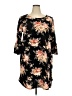 Green Envelope Floral Black Casual Dress Size 2X - photo 1