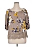 Unique Spectrum 100% Rayon Gray 3/4 Sleeve Blouse Size 1X - photo 1