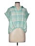 Kut from the Kloth Plaid Green Short Sleeve Blouse Size M - photo 1
