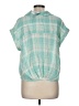 Kut from the Kloth Plaid Green Short Sleeve Blouse Size M - photo 2