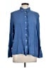Umgee Polka Dots Blue Long Sleeve Blouse Size L - photo 1