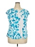Elle Blue Short Sleeve Blouse Size XXL - photo 1