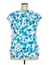 Elle Blue Short Sleeve Blouse Size XXL - photo 2