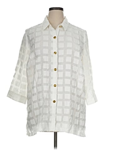 Travelers by Chico's 3/4 Sleeve Button-Down Shirt (view 1)