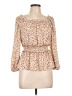 Mine 100% Polyester Tan 3/4 Sleeve Blouse Size L - photo 1