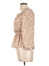 Mine 100% Polyester Tan 3/4 Sleeve Blouse Size L - photo 5