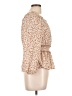 Mine 100% Polyester Tan 3/4 Sleeve Blouse Size L - photo 4
