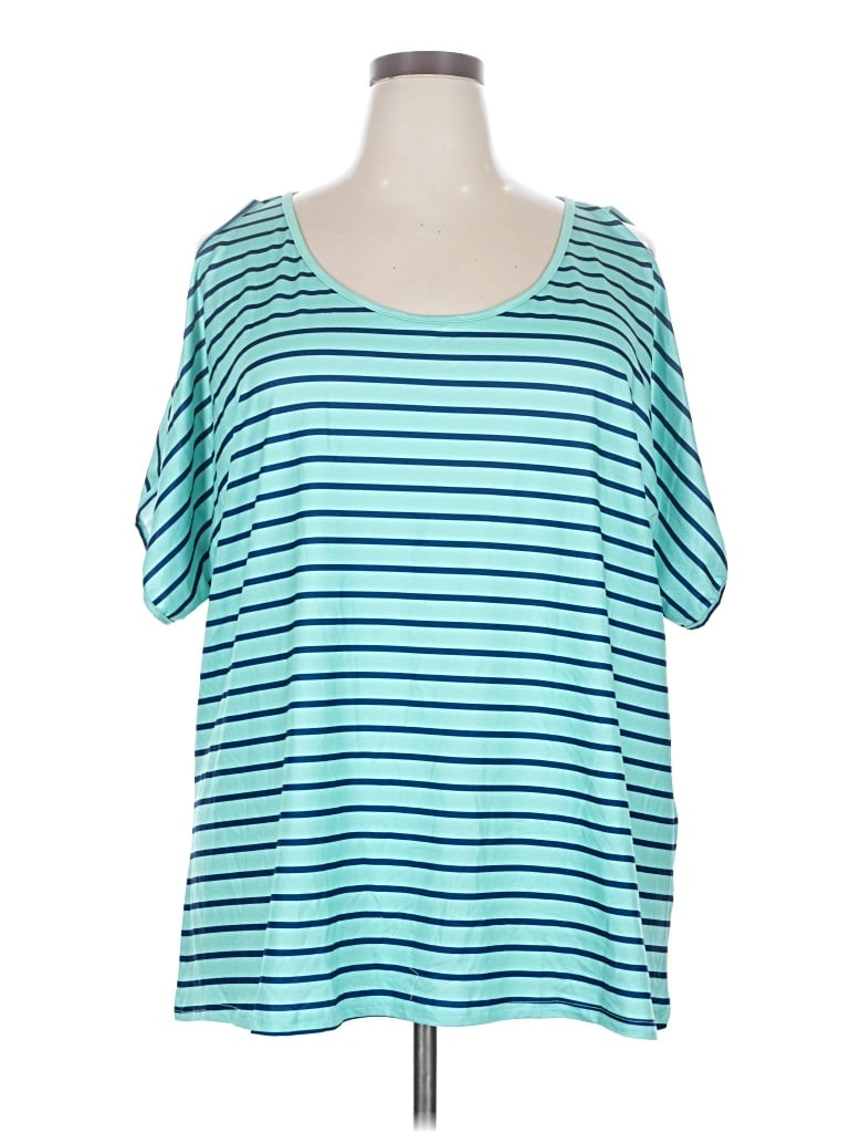 Pre-owned Shein Curve Short Sleeve T-shirt In Teal