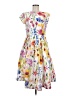 eShakti 100% Polyester Floral White Casual Dress Size M (estimated) - photo 1