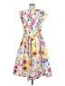 eShakti 100% Polyester Floral White Casual Dress Size M (estimated) - photo 2
