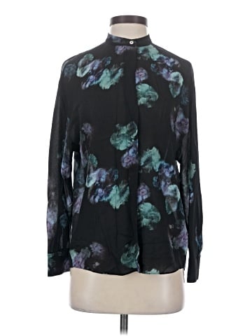 Vince. Long Sleeve Silk Top (view 1)