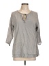 True Grit 100% Cotton Gray 3/4 Sleeve Blouse Size L - photo 1