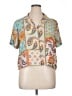 Rose + Olive 100% Polyester Paisley Ivory Short Sleeve Blouse Size XL - photo 1