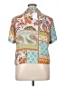 Rose + Olive 100% Polyester Paisley Ivory Short Sleeve Blouse Size XL - photo 2