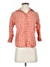 Faconnable Plaid Orange 3/4 Sleeve Button-Down Shirt Size XS - photo 1