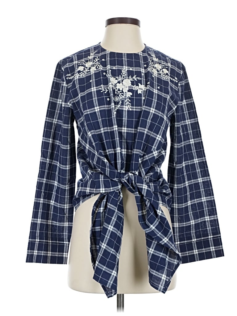 Pre-owned Chan Luu 3/4 Sleeve Blouse In Blue
