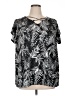 Catherines Black Short Sleeve Blouse Size 1X Petite - photo 1