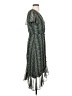 City Studio Chevron-herringbone Teal Cocktail Dress Size 5 - photo 4