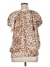 Express 100% Rayon Animal Print Brown Short Sleeve Blouse Size XL - photo 2