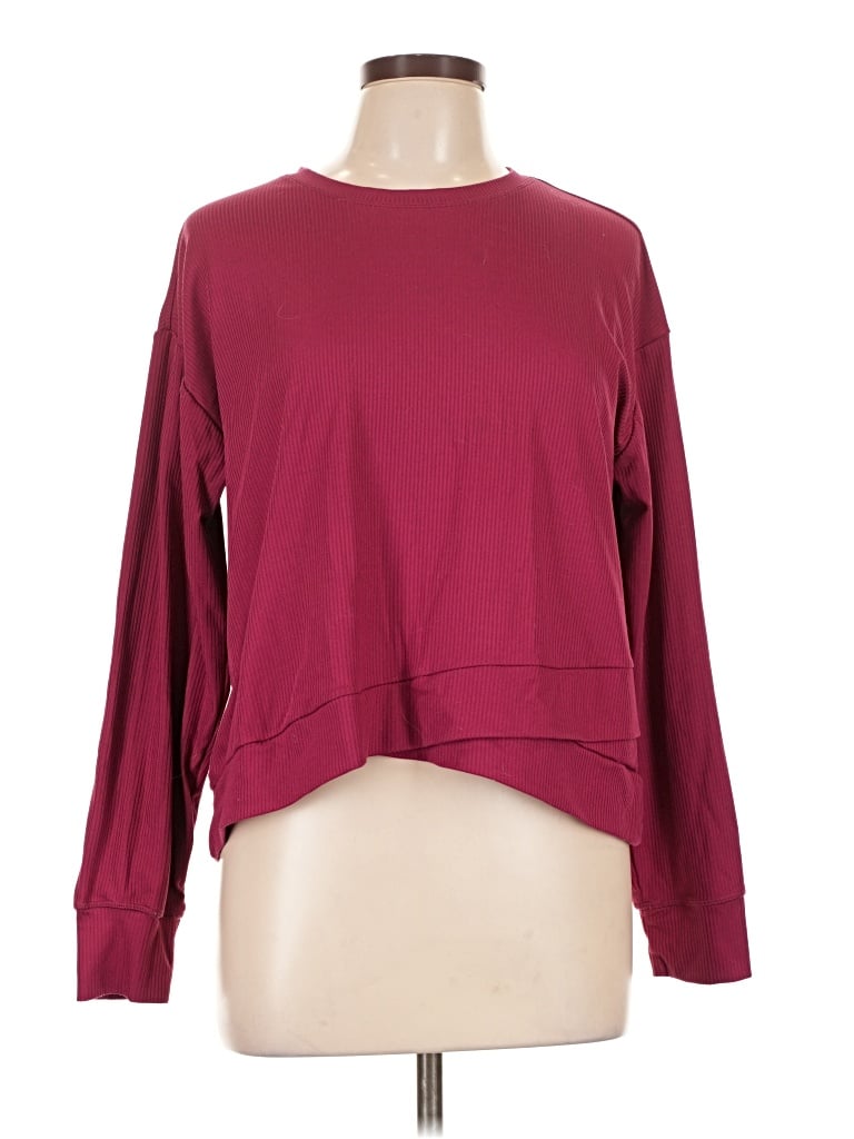 Pre-owned Danskin Long Sleeve T-shirt In Burgundy