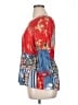 John Mark Floral Red 3/4 Sleeve Blouse Size XL - photo 5