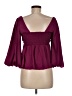 Glam 100% Polyester Burgundy 3/4 Sleeve Blouse Size M - photo 2