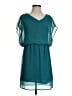 Lush Solid Teal Casual Dress Size S - photo 1