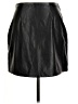 Gap 100% Polyester Solid Black Faux Leather Skirt Size M - photo 2