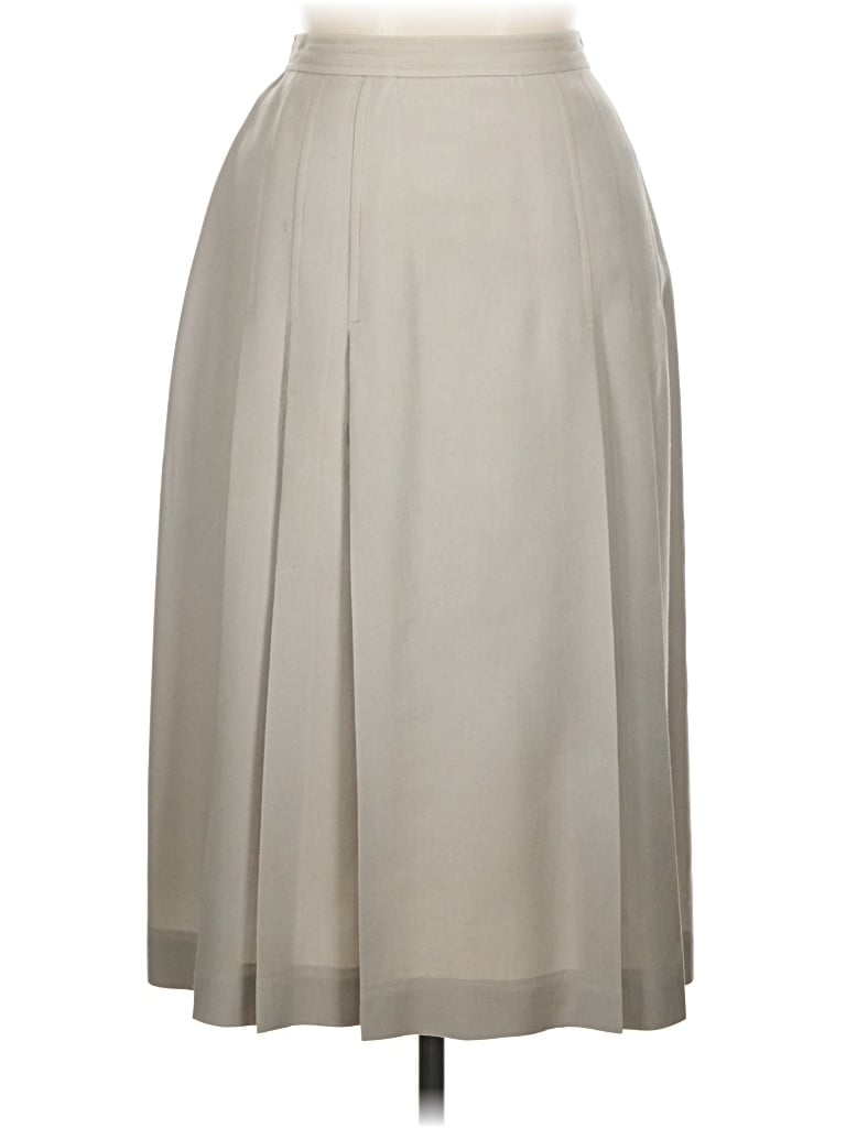 Pre-owned Evan Picone Wool Skirt In Gray