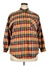 Gitano 100% Cotton Plaid Brown Long Sleeve Button-Down Shirt Size 20w - photo 1