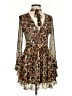 Intermix 100% Silk Animal Print Brown Cocktail Dress Size S - photo 1