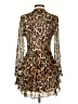 Intermix 100% Silk Animal Print Brown Cocktail Dress Size S - photo 2