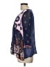 Floreat 100% Viscose Print Blue 3/4 Sleeve Blouse Size L - photo 5