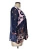 Floreat 100% Viscose Print Blue 3/4 Sleeve Blouse Size L - photo 4