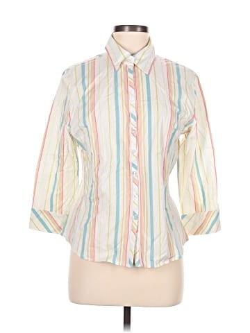 New York & Company 3/4 Sleeve Button-Down Shirt (view 1)