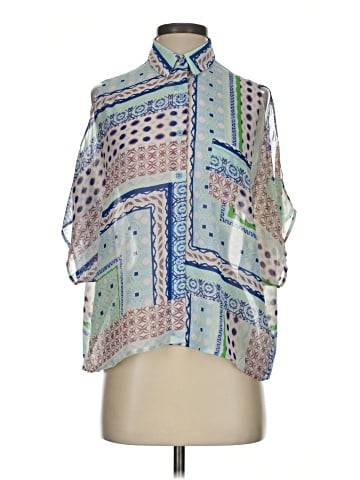 Aqua Short Sleeve Blouse (view 1)