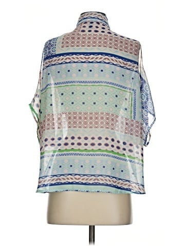 Aqua Short Sleeve Blouse (view 2)